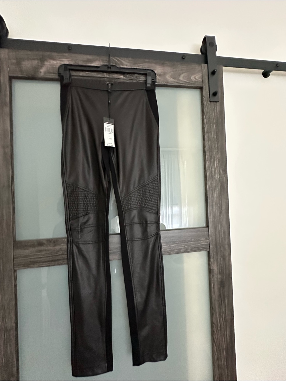 BCBGMaxAzria Black Faux Leather Moto Leggings